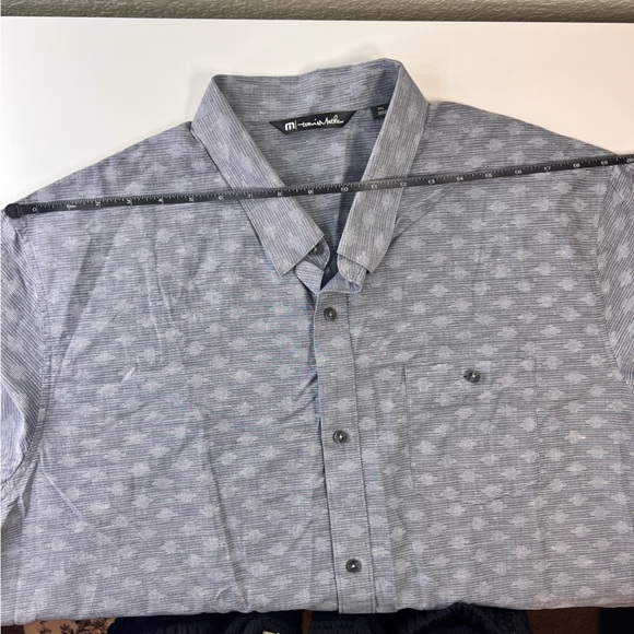 Travis Mathew Grey Patterned Button down Short Sleeve Men’s Size XXL - Picture 5 of 6
